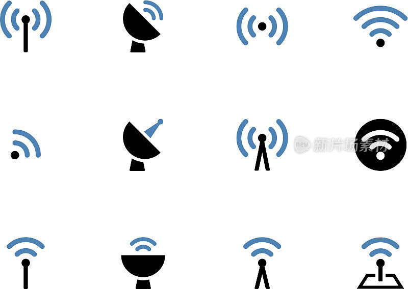 Radio Tower duotone icons on white background.